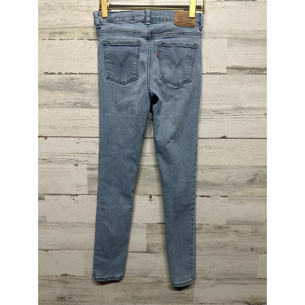 Levi's 720 High Rise Super Skinny Jeans Girls 12 Light Blue Denim EUC